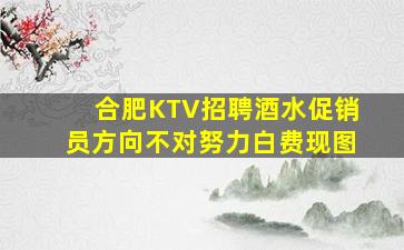 合肥KTV招聘酒水促销员方向不对努力白费现图
